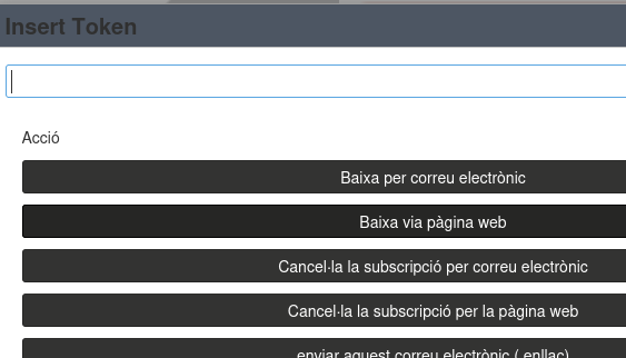 Tokens de desubscripció o baixa
